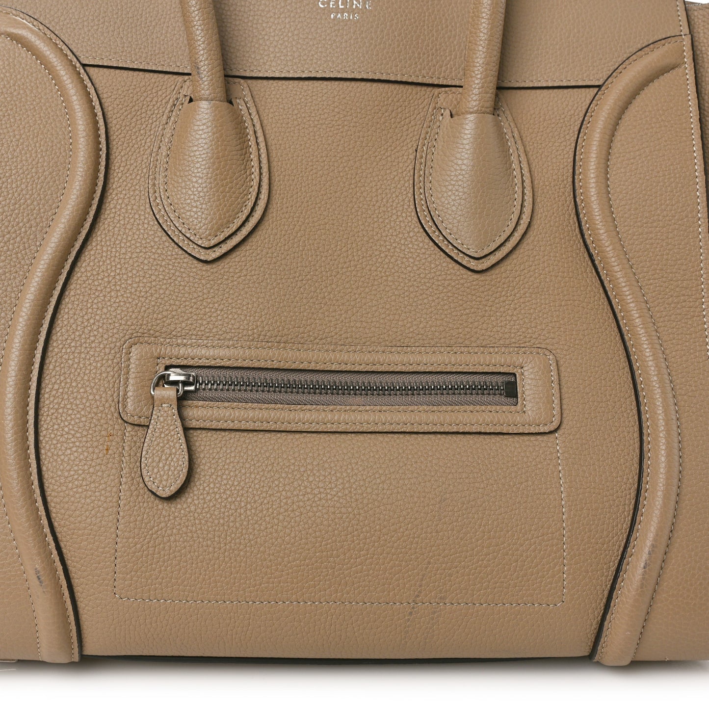 Drummed Calfskin Mini Luggage Dune