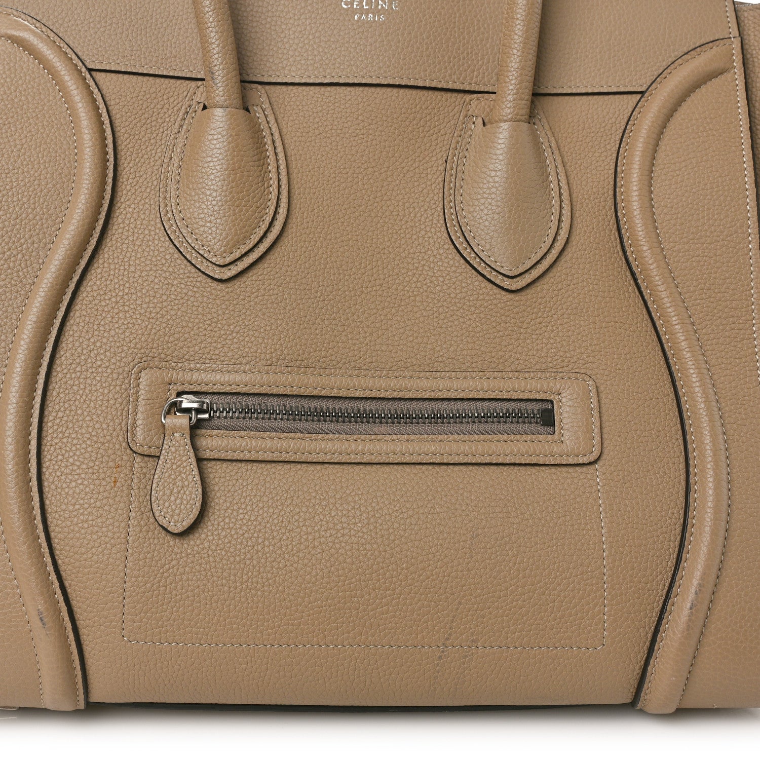 Celine Drummed Calfskin Mini Luggage Dune 11 of 14