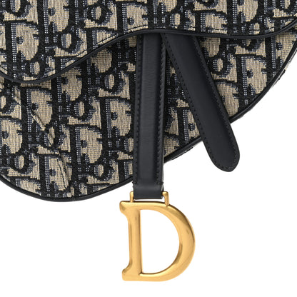 Christian Dior Oblique Mini Saddle Bag Blue 8 of 10
