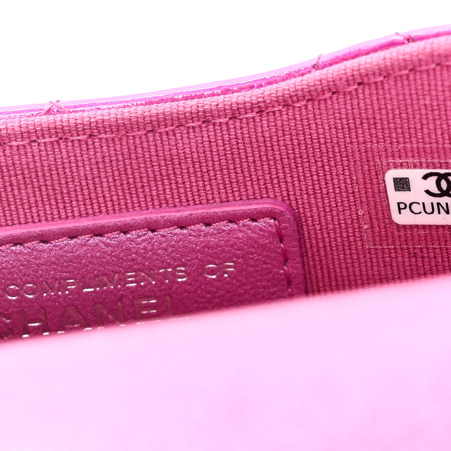 Chanel Iridescent Mirror Goatskin Hook Card Holder Fuchsia 7 of 10