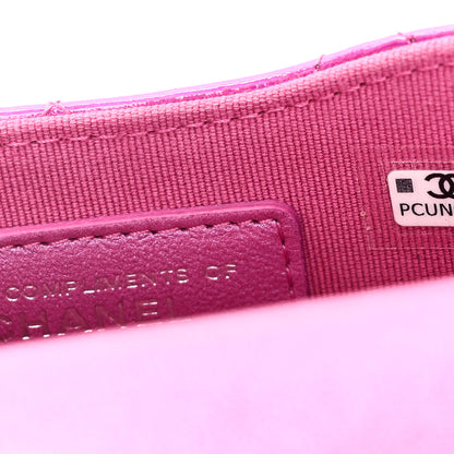 Chanel Iridescent Mirror Goatskin Hook Card Holder Fuchsia 7 of 10