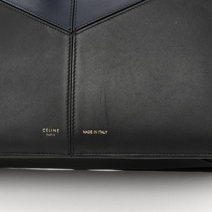 Celine Smooth Calfskin Bi-Color Medium Tri-Fold Bag Black Dark Sea 17 of 20
