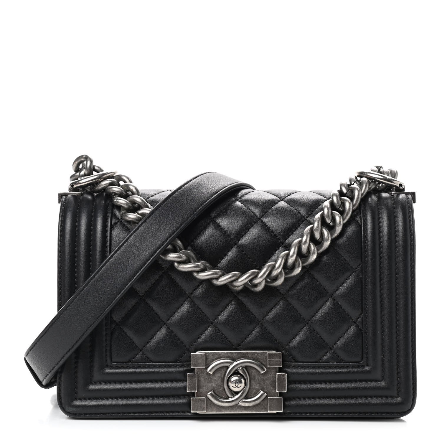 Chanel Lambskin Quilted Small Boy Flap Black 1 of 11