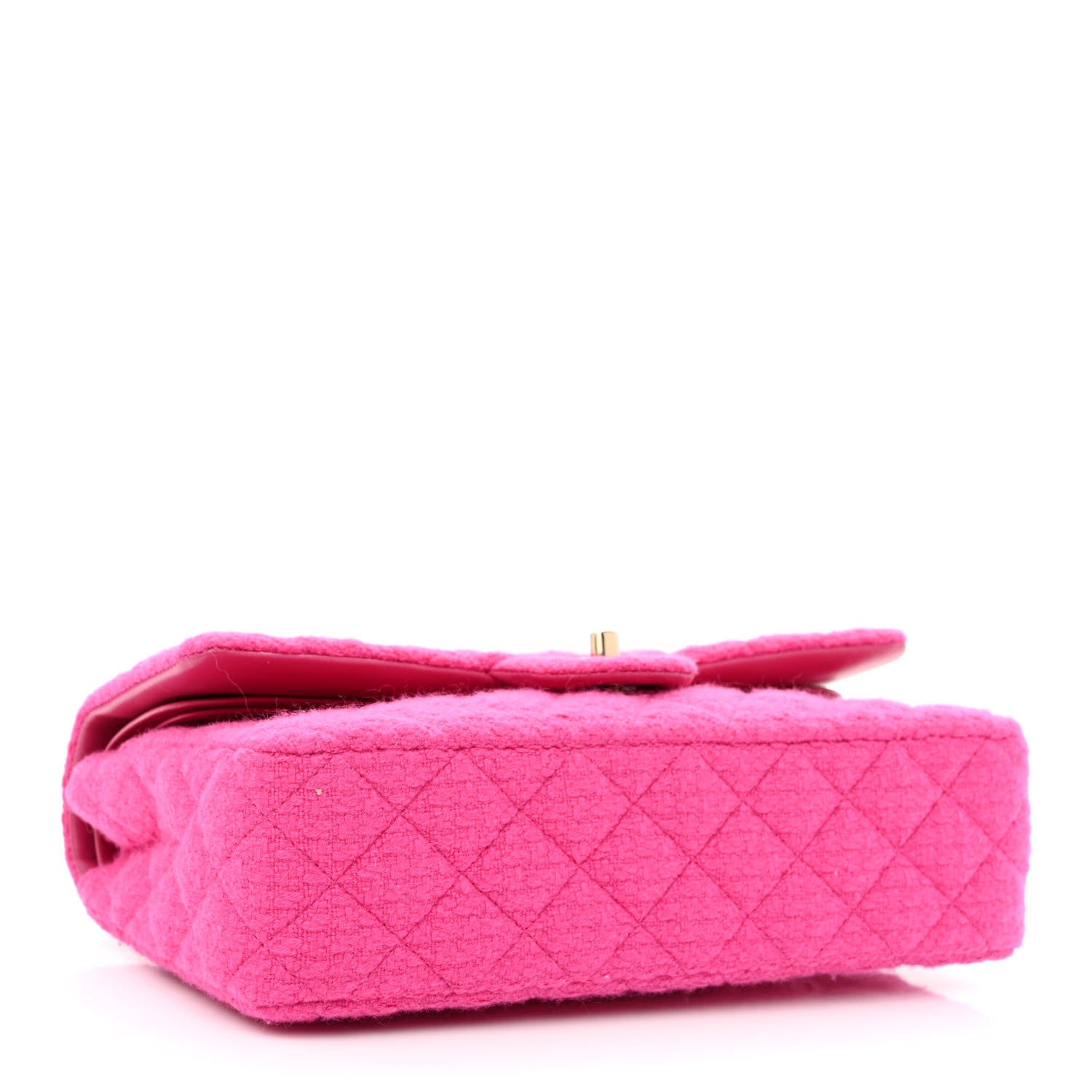 Chanel Tweed Quilted Medium Double Flap Fuchsia 4 of 11