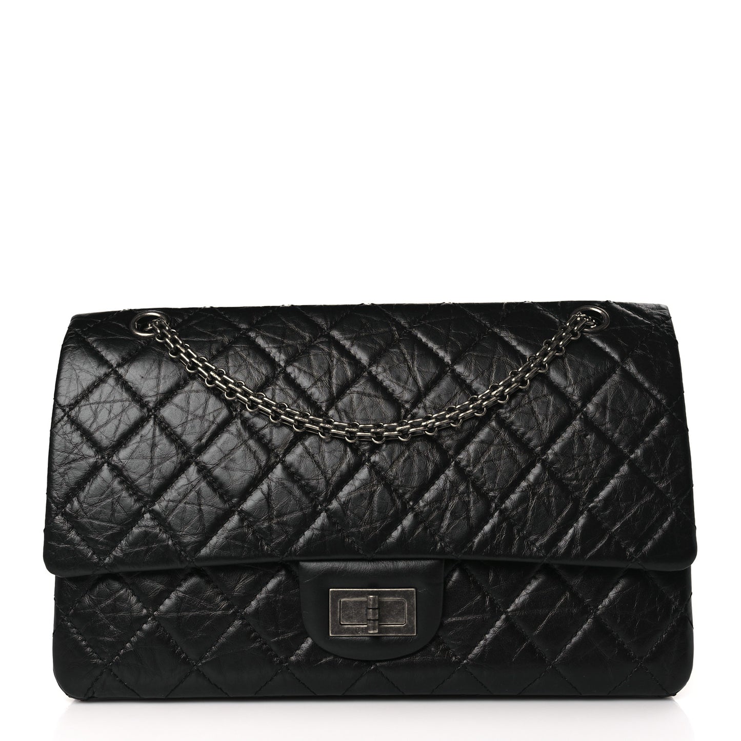 Aged Calfskin Quilted 2.55 Reissue 226 Flap Black