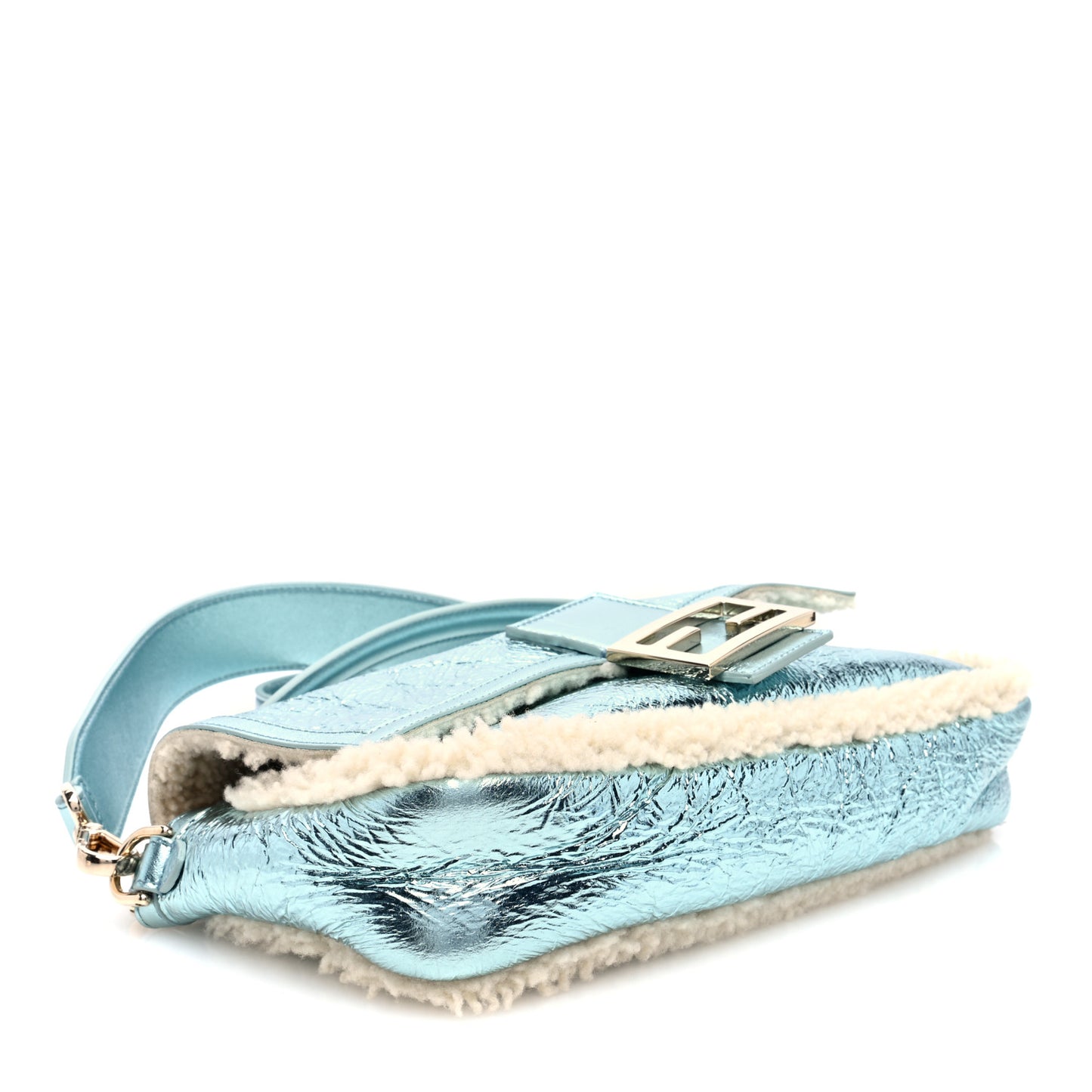 Metallic Lambskin Sheepskin Fur Re-Edition 2005-2006 Baguette Light Blue