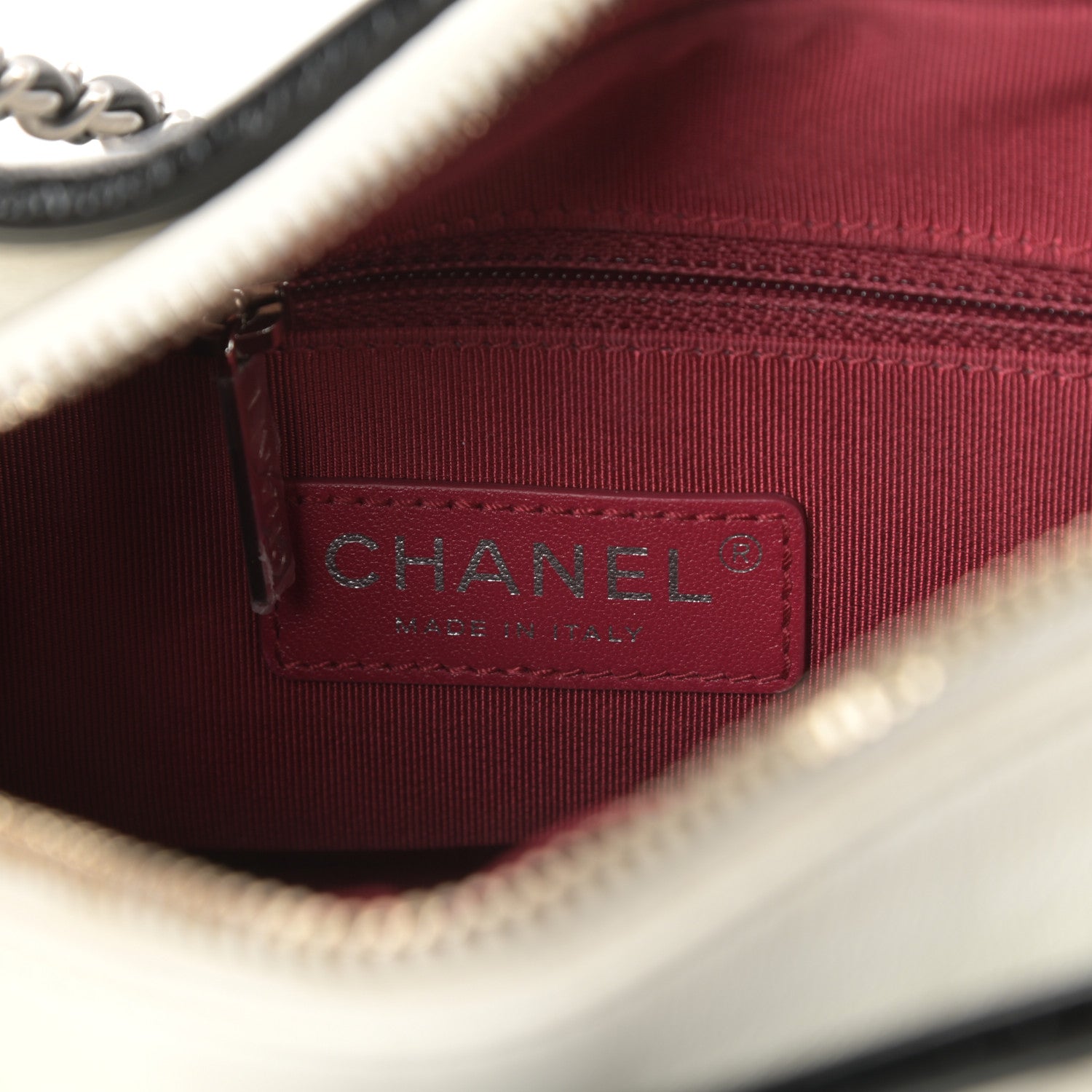 Chanel Aged Calfskin Quilted Small Gabrielle Hobo Black White 6 of 10