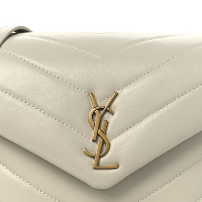 Saint Laurent Calfskin Y Quilted Monogram Toy Loulou Crossbody Bag Blanc Vintage 8 of 10