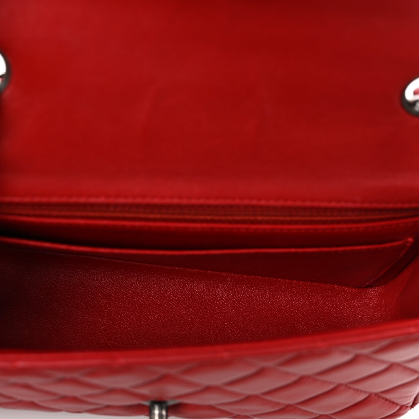 Lambskin Quilted Mini Rectangular Flap Red