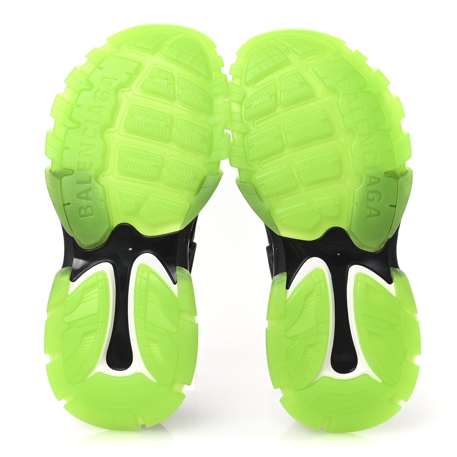 Balenciaga Neoprene Rubber Clear Sole Mens Track Sandals 41 Black White Fluo Green 5 of 8