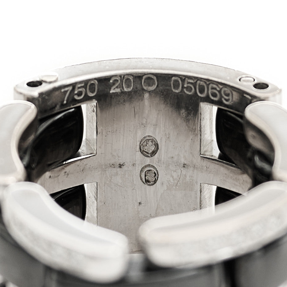 18K White Gold Ceramic Diamond Large Ultra Ring 51 5.75 Black