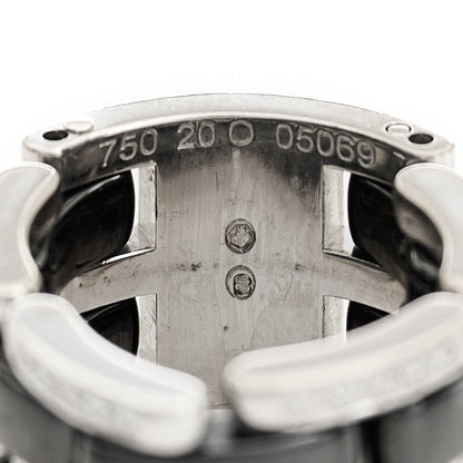 Chanel 18K White Gold Ceramic Diamond Large Ultra Ring 51 5.75 Black 4 of 4
