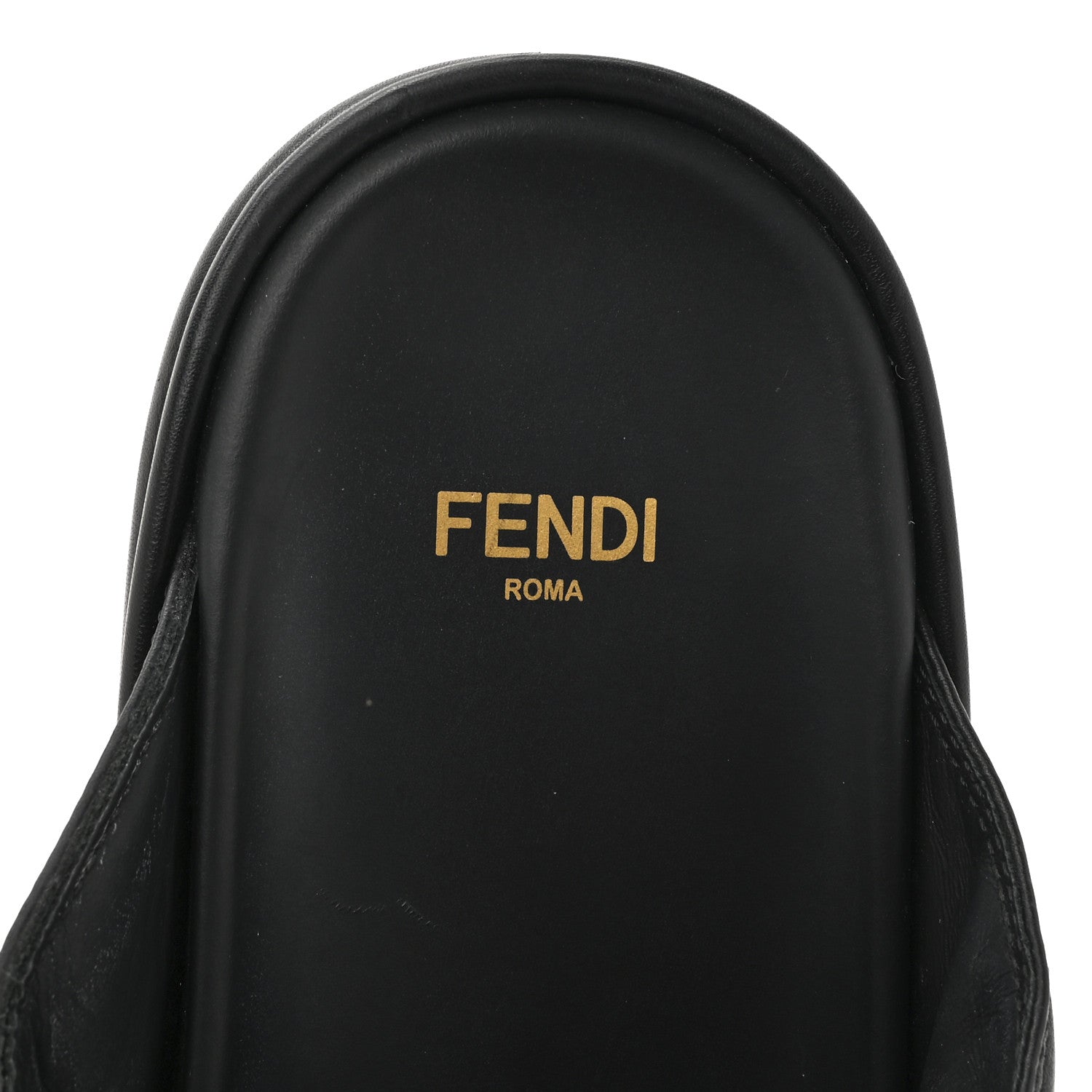 Fendi Vitello Womens Fendigraphy Slide Sandals 38.5 Black 1765254