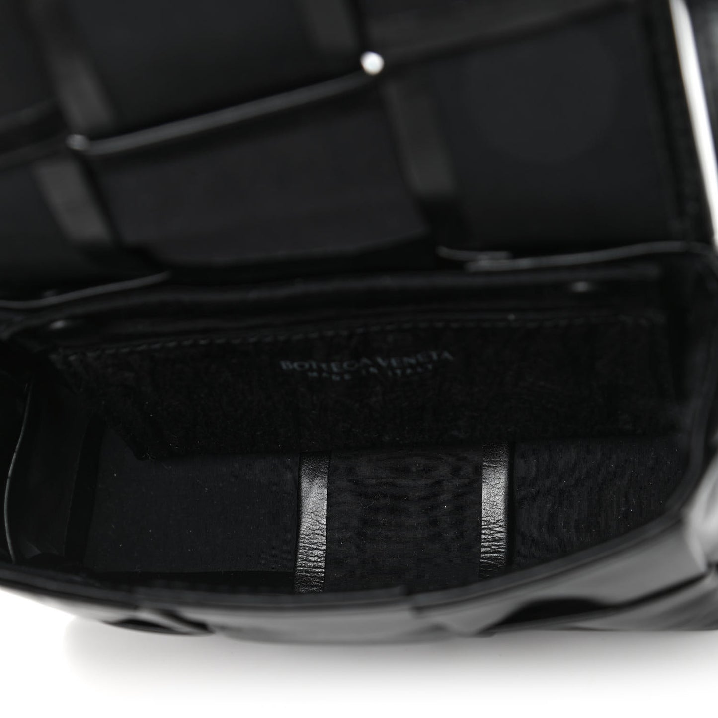 Paper Calfskin Maxi Intreccio Extra Mini Cassette Crossbody Bag Black