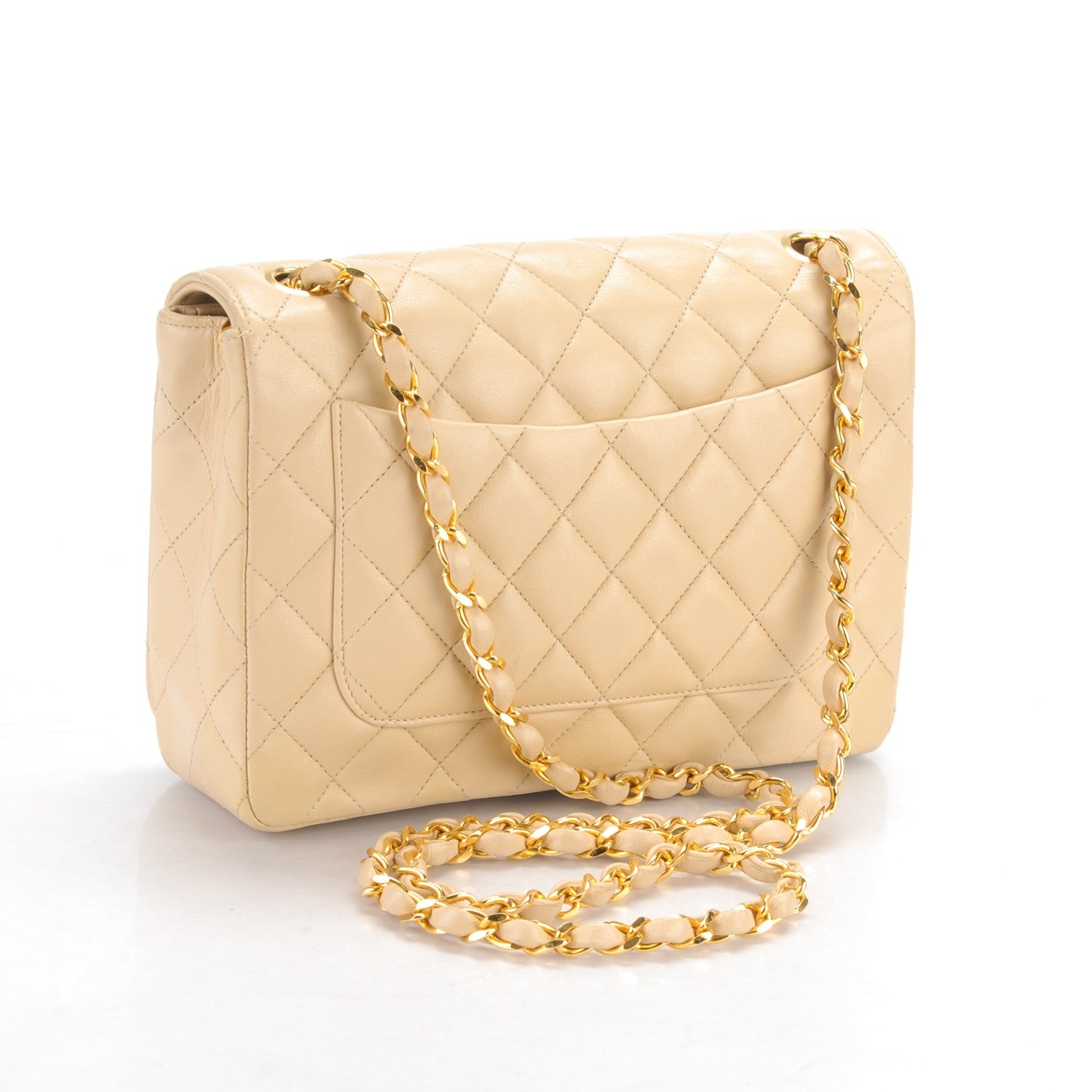 Chanel Lambskin Quilted Small Single Flap Beige 3 of 8