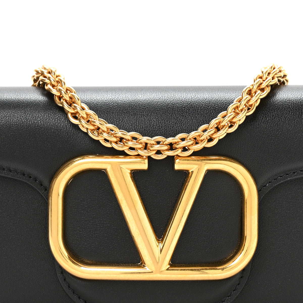 Calfskin Vlogo Small Loco Shoulder Bag Black
