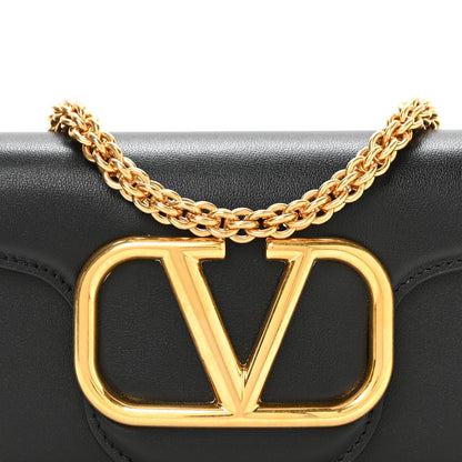 Valentino Garavani Calfskin Vlogo Small Loco Shoulder Bag Black 8 of 10