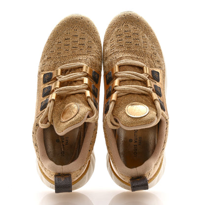 Louis Vuitton Technical Nylon Monogram Rubber Aftergame Sneakers 37.5 Gold 2 of 15