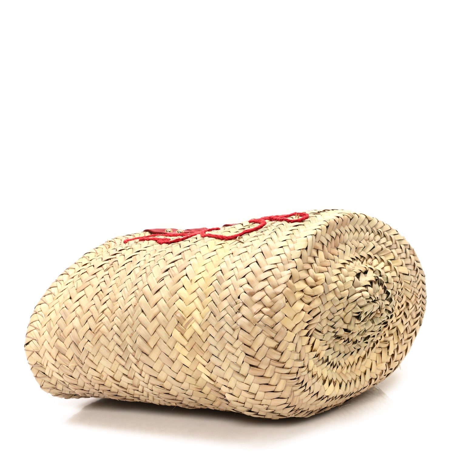 Dolce & Gabbana Woven Raffia Lizard Kendra Logo Tote Red Multicolor 4 of 11