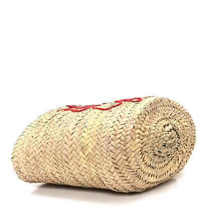 Dolce & Gabbana Woven Raffia Lizard Kendra Logo Tote Red Multicolor 4 of 11