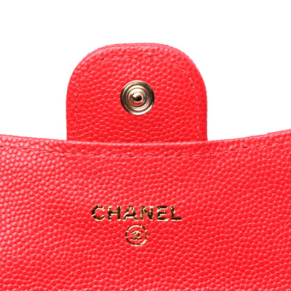 Chanel Caviar Quilted Flap Card Holder Wallet Red 4 of 4