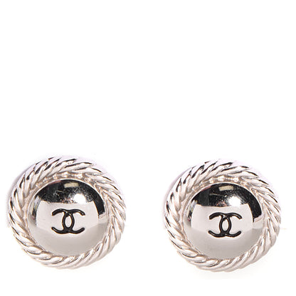 Chanel CC Clip On Earrings Silver 1 of 5