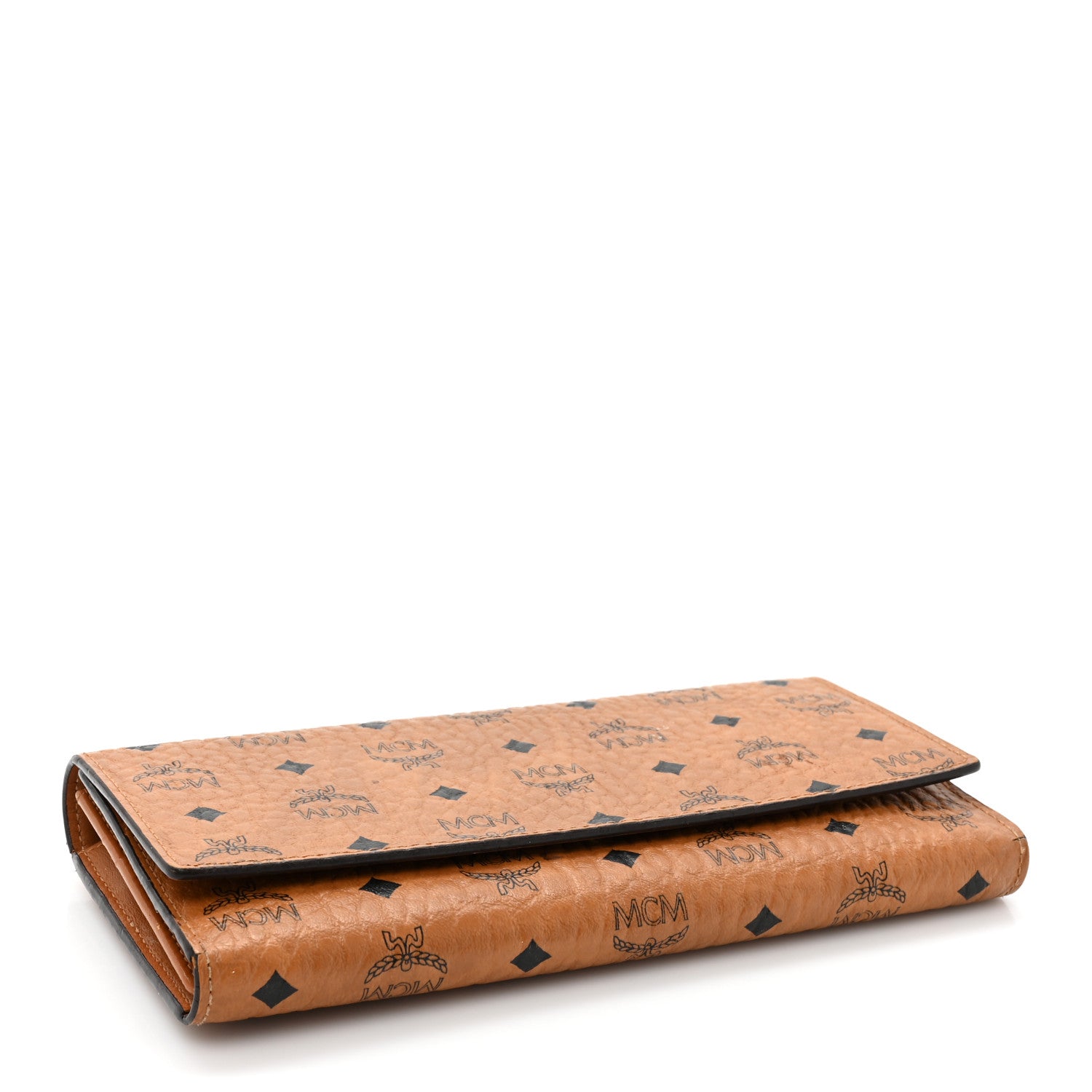 MCM Visetos Large Trifold Flap Wallet Cognac 4 of 17