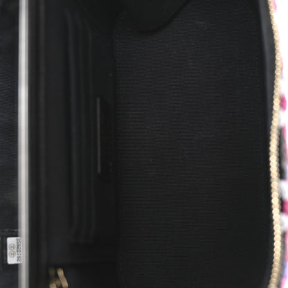 Chanel Tweed Diamond Threaded CC Pearl Crush Small Vanity Case With Chain Black Multicolor 6 of 12