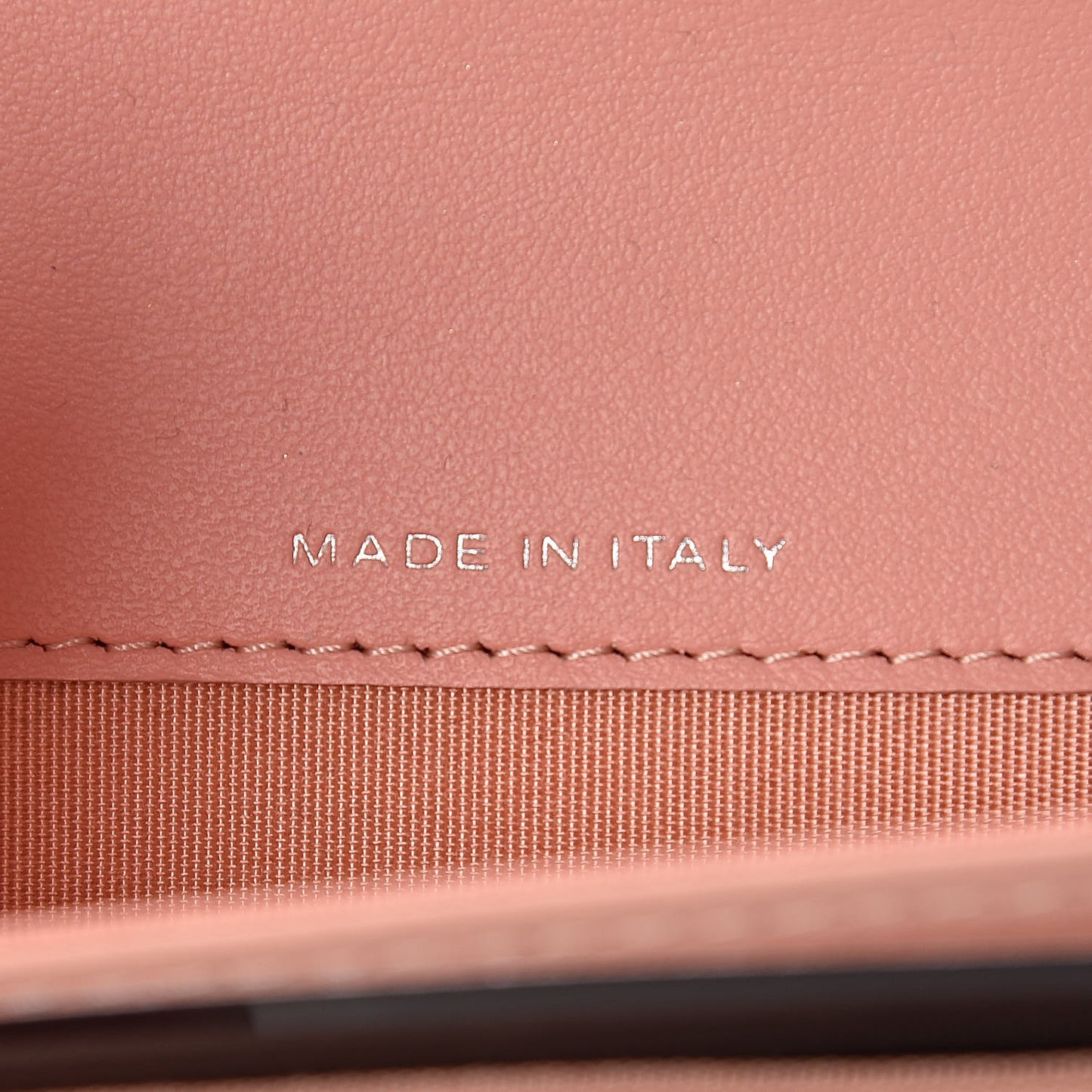 Goatskin Camellia Embossed Flap Card Holder Pink