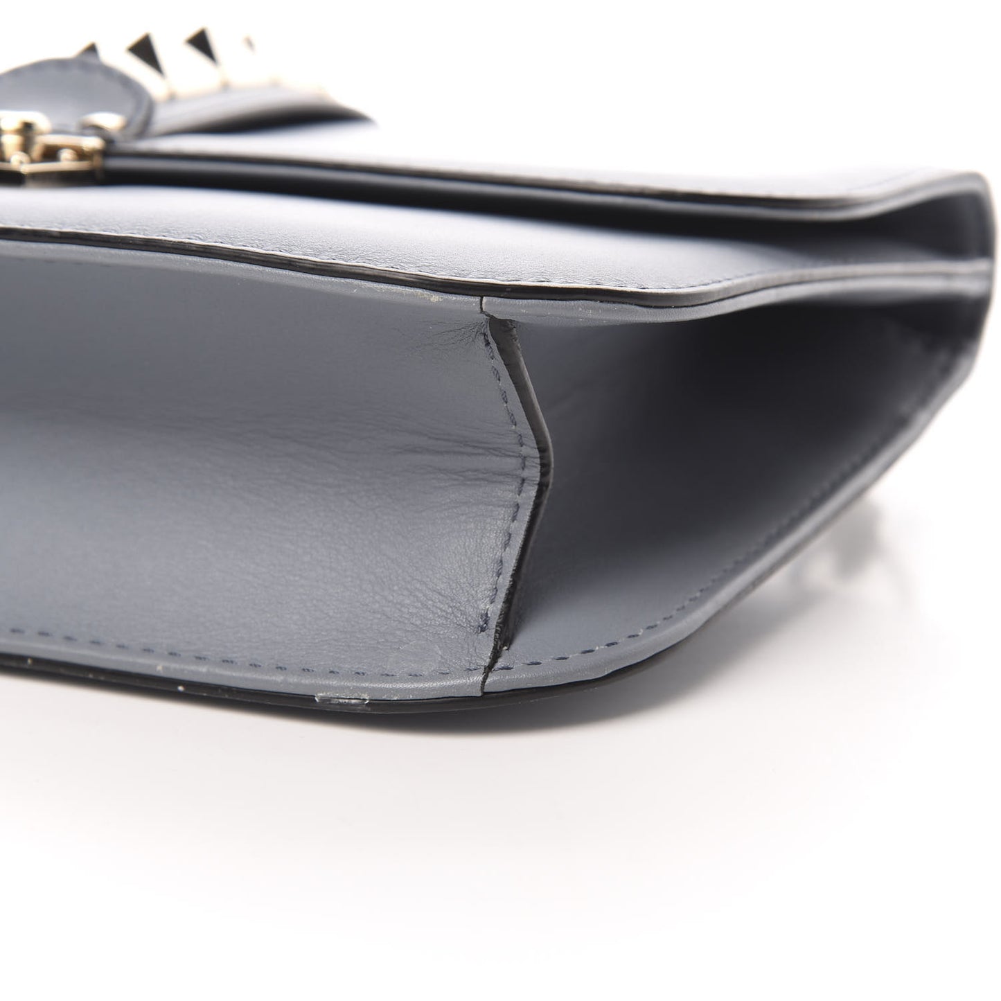 Vitello Medium Glam Lock Rockstud Flap Grey