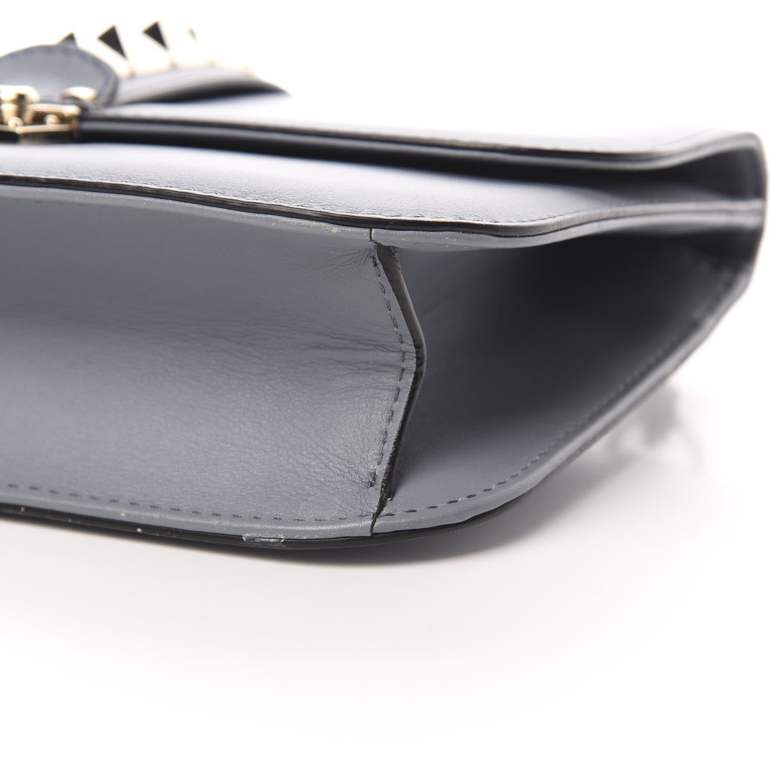 Valentino Garavani Vitello Medium Glam Lock Rockstud Flap Grey 9 of 19
