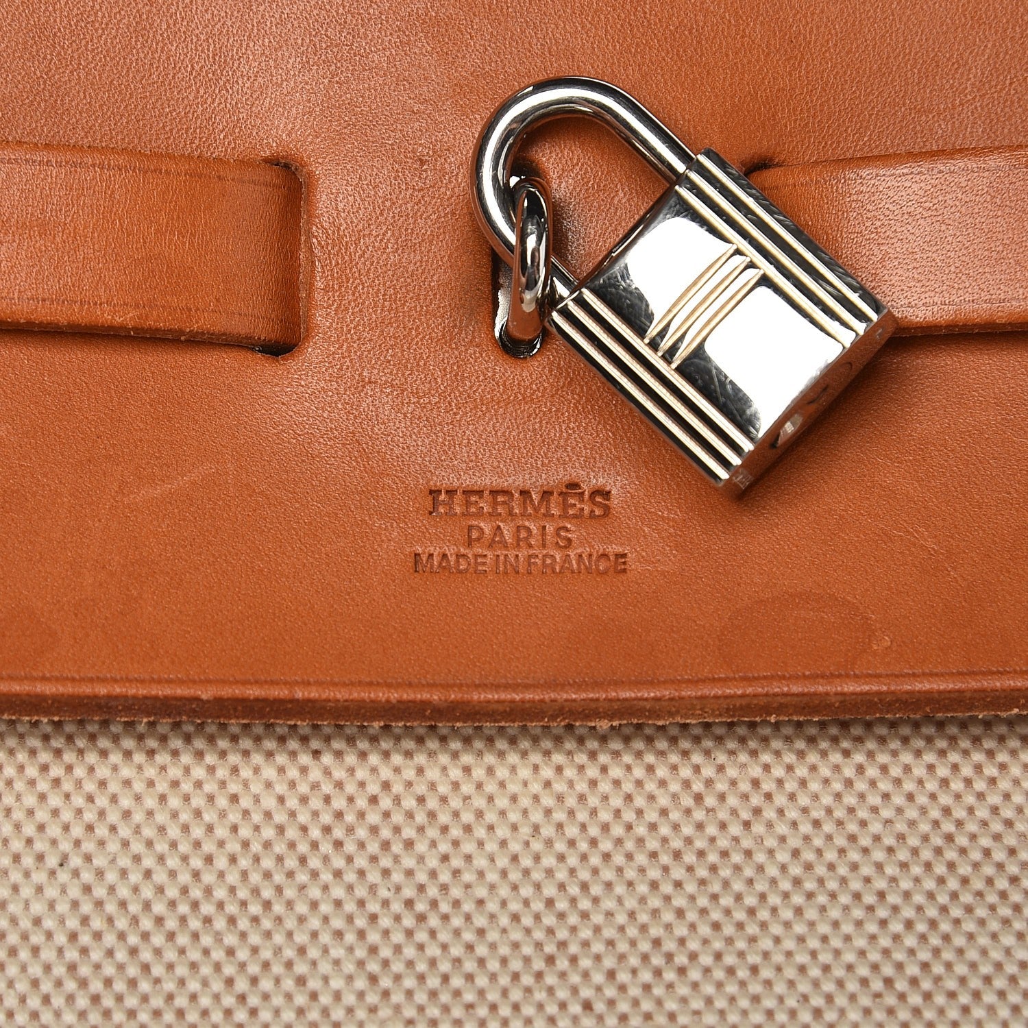 Hermes Toile Vache Calfskin Herbag Cabin Natural 6 of 13