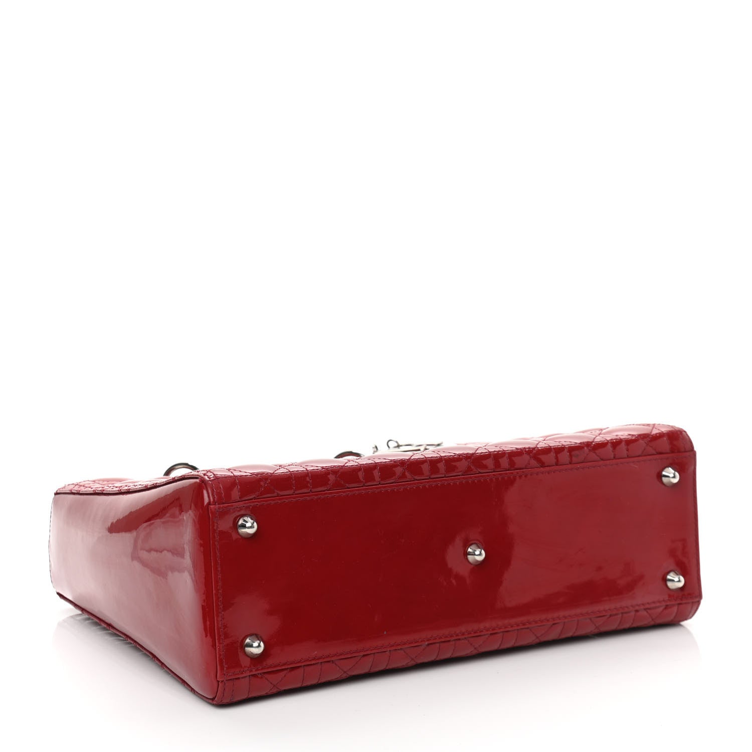 Christian Dior Patent Cannage Large Lady Dior Red 4 of 13