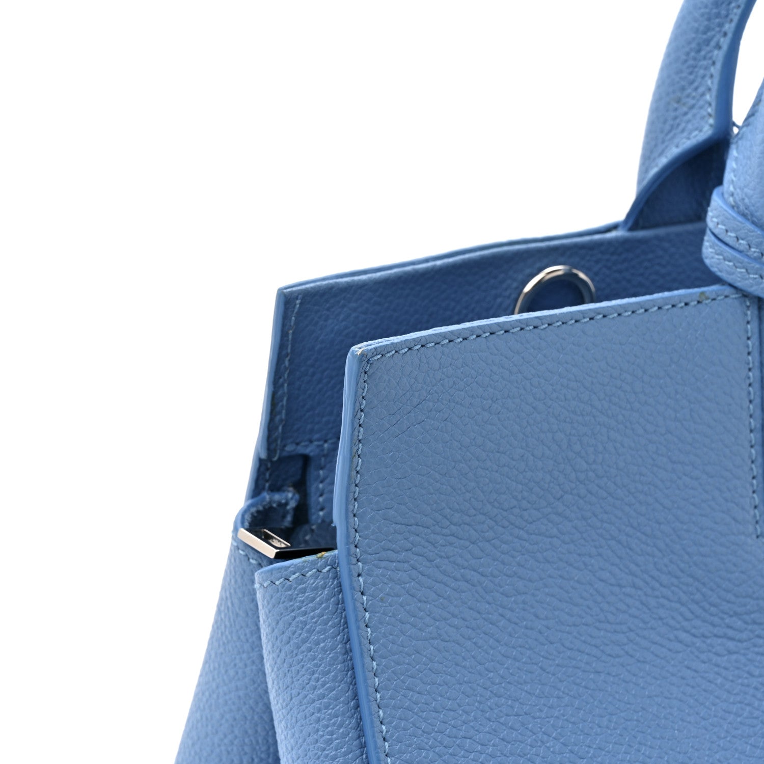 Saint Laurent Grained Calfskin Small Rive Gauche Cabas Blue Clair 11 of 12