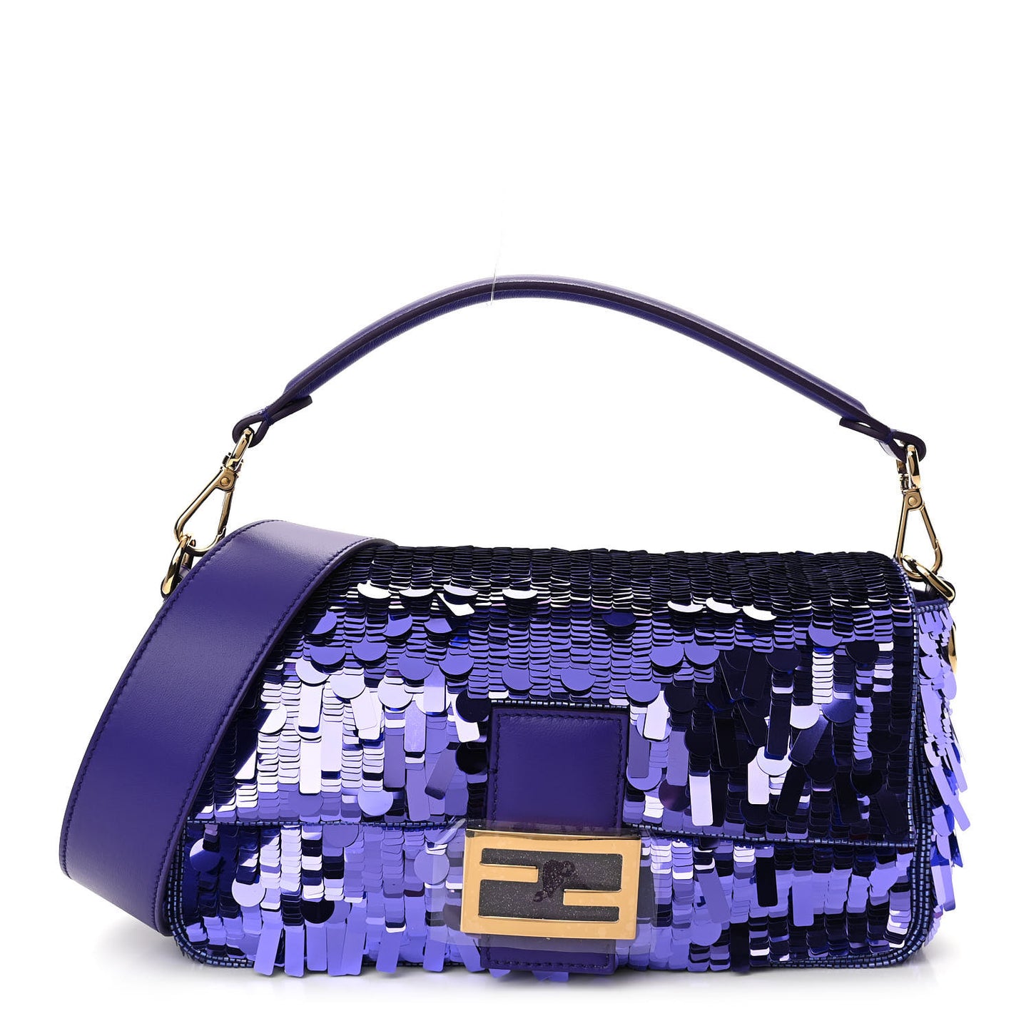 Sequin Paillettes Shiny Nappa Sex and the City Baguette Viola Purple Rain
