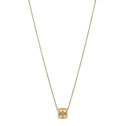 Van Cleef & Arpels 18K Yellow Gold Diamond Small Perlee Clovers Pendant Necklace 1 of 6