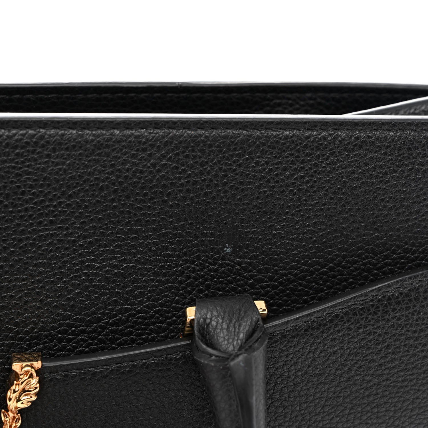 Versace Grained Calfskin Large Virtus Top Handle Shoulder Bag Black 12 of 12