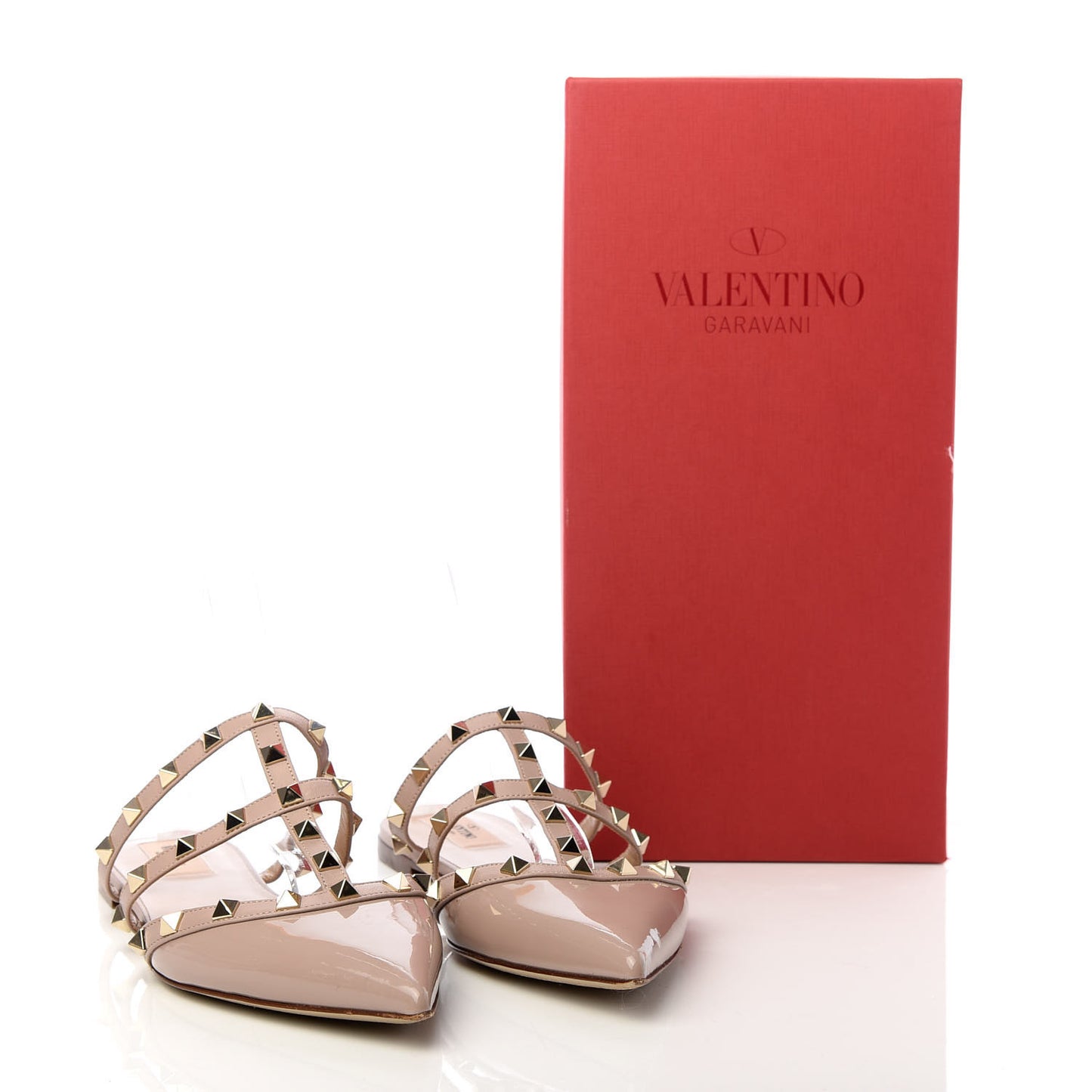 Patent Rockstud Flat Cage Mules 39 Poudre