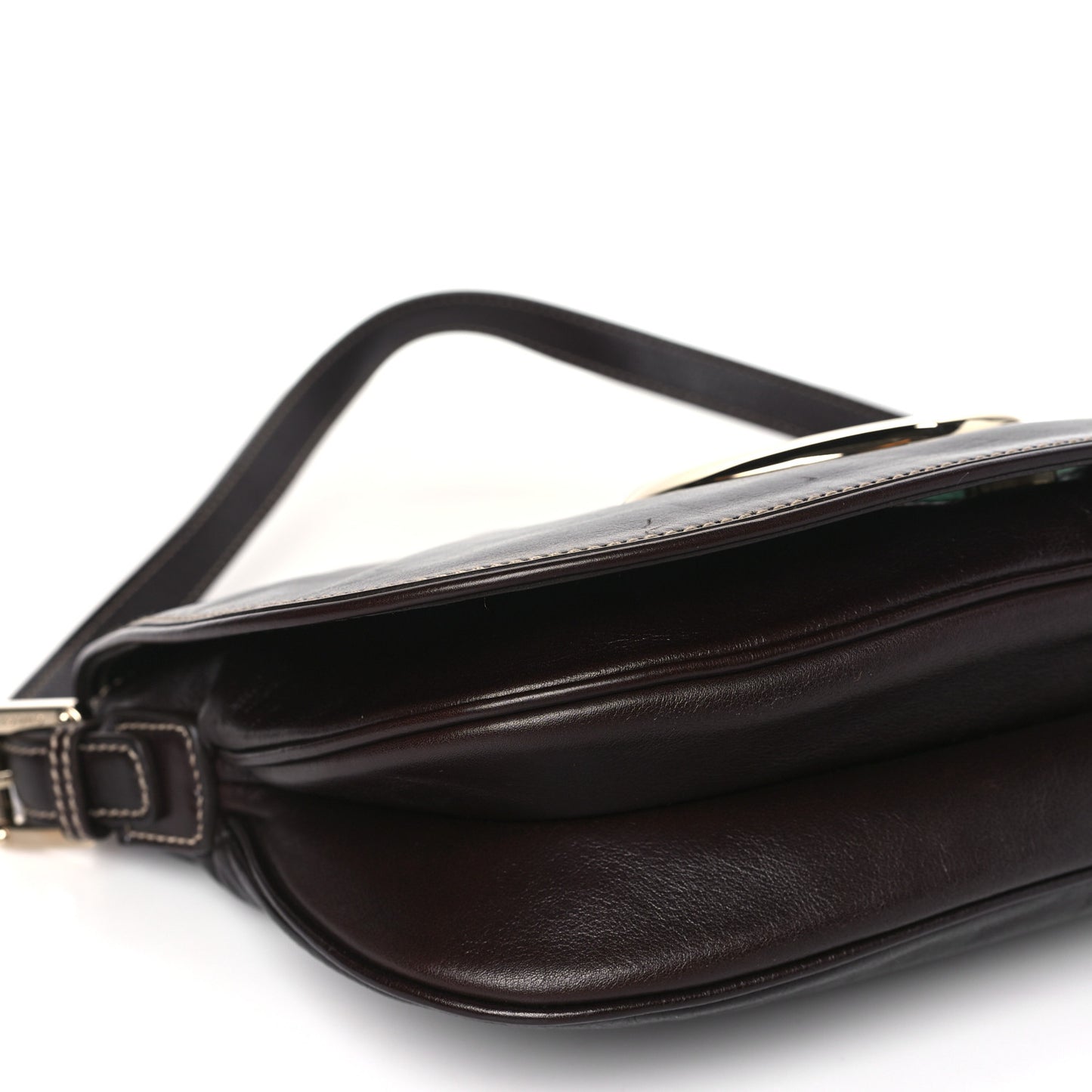 Calfskin Web Small Britt Shoulder Bag Brown