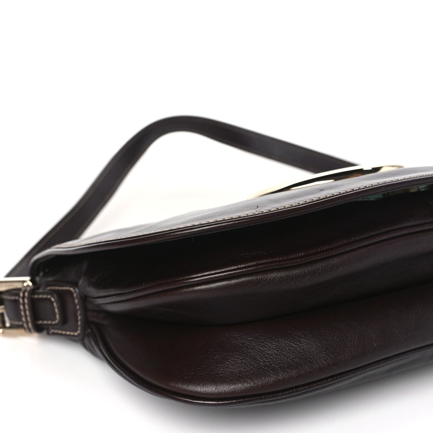 Gucci Calfskin Web Small Britt Shoulder Bag Brown 8 of 9