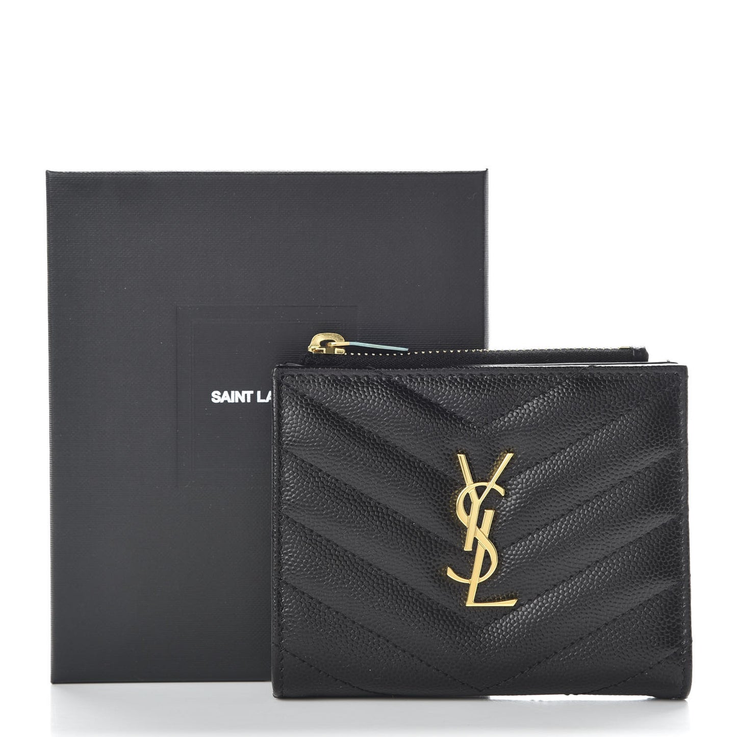 Grain De Poudre Matelasse Chevron Monogram Zipped Card Case Black