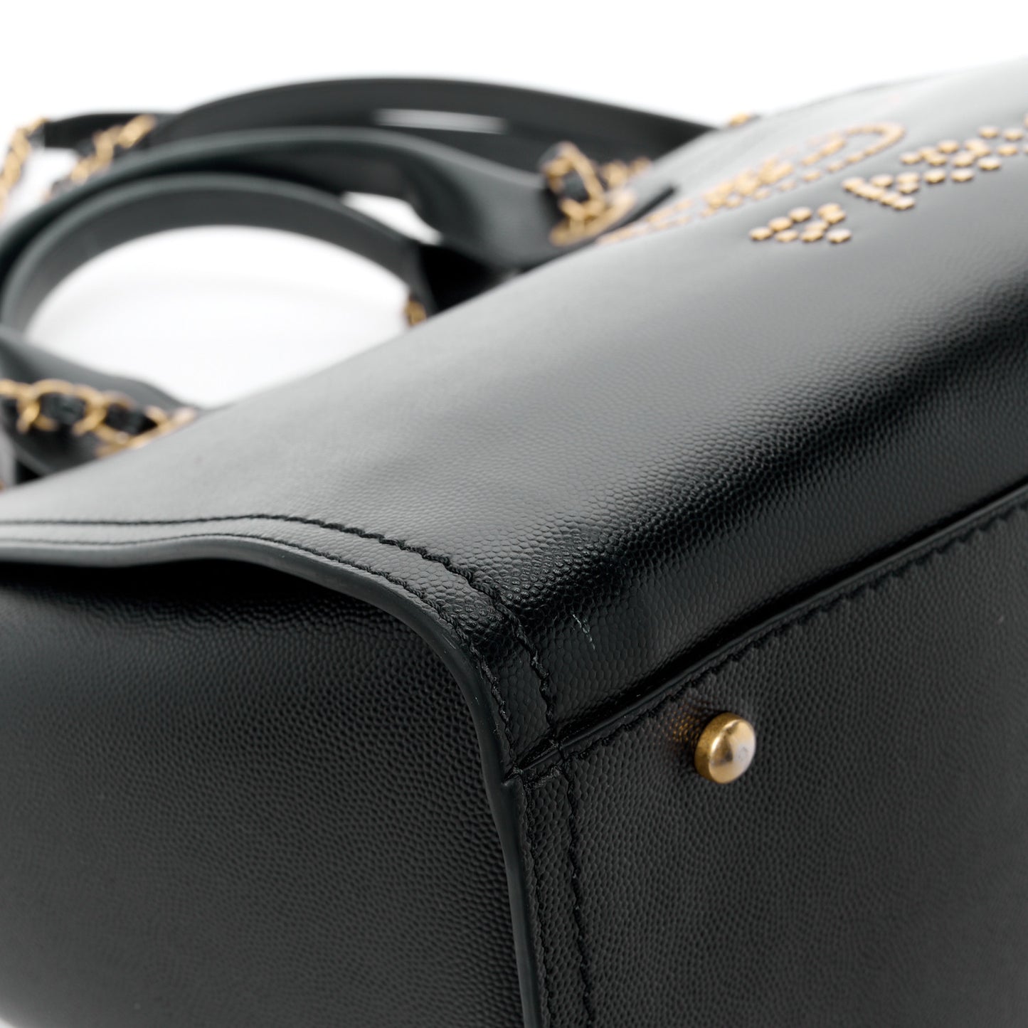 Caviar Small Studded Deauville Tote Black