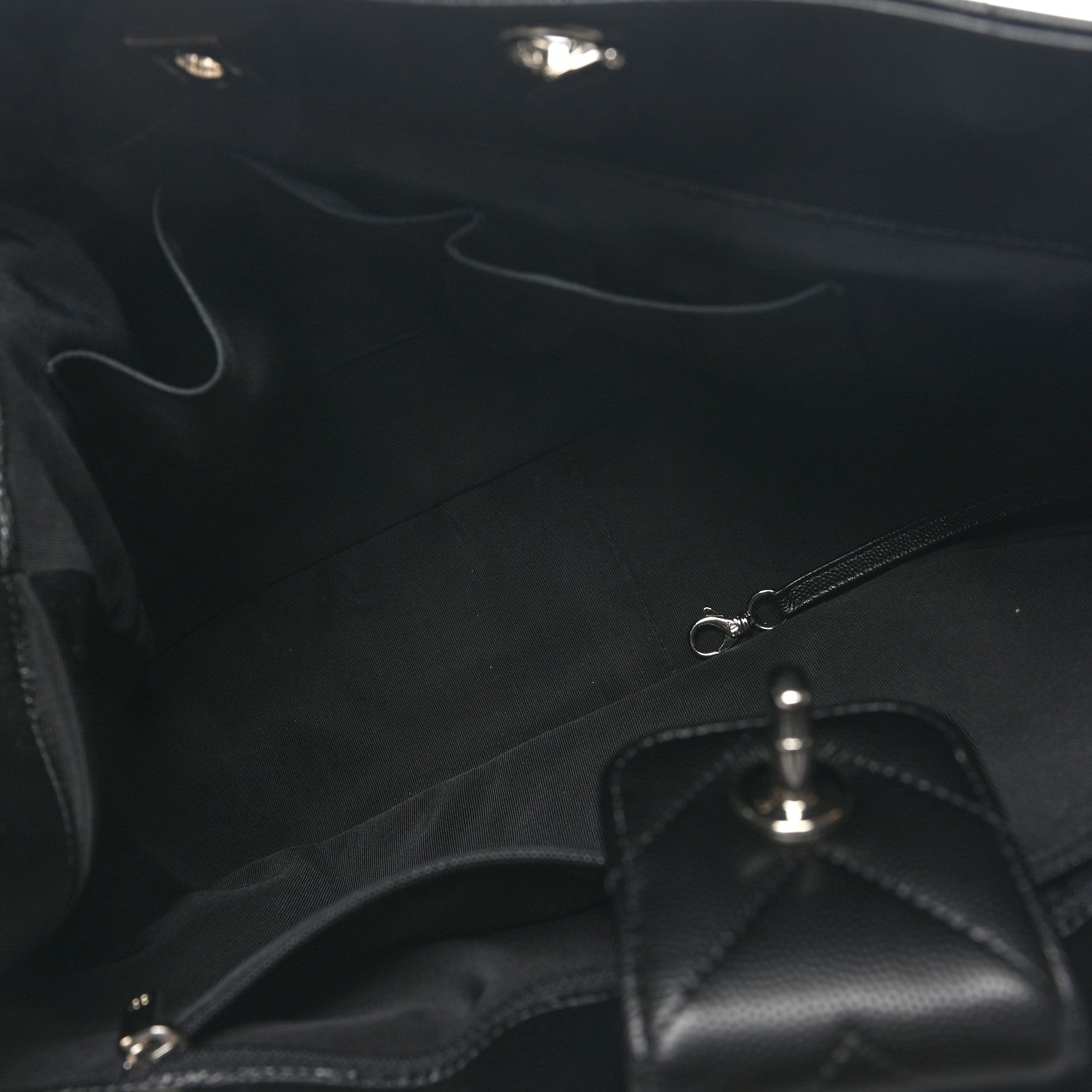 Chanel Caviar Chevron Quilted Large Shopping Tote Black 5 of 10