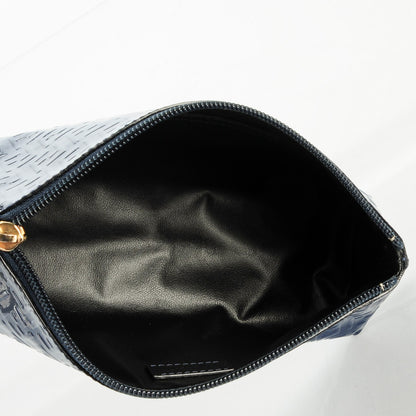 Fendi Patent FF Embossed Large Cosmetic Pouch Navy 5 of 8