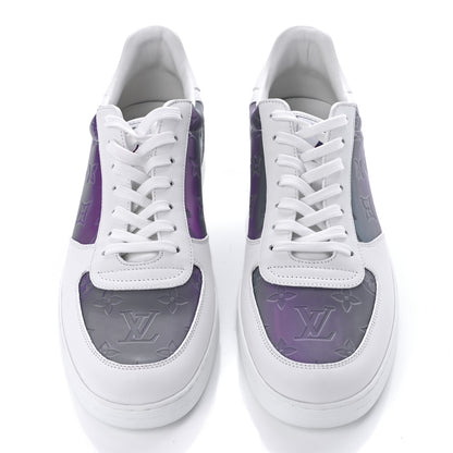 Louis Vuitton Calfskin Iridescent Monogram Rivoli Sneakers 9.5 White 5 of 10