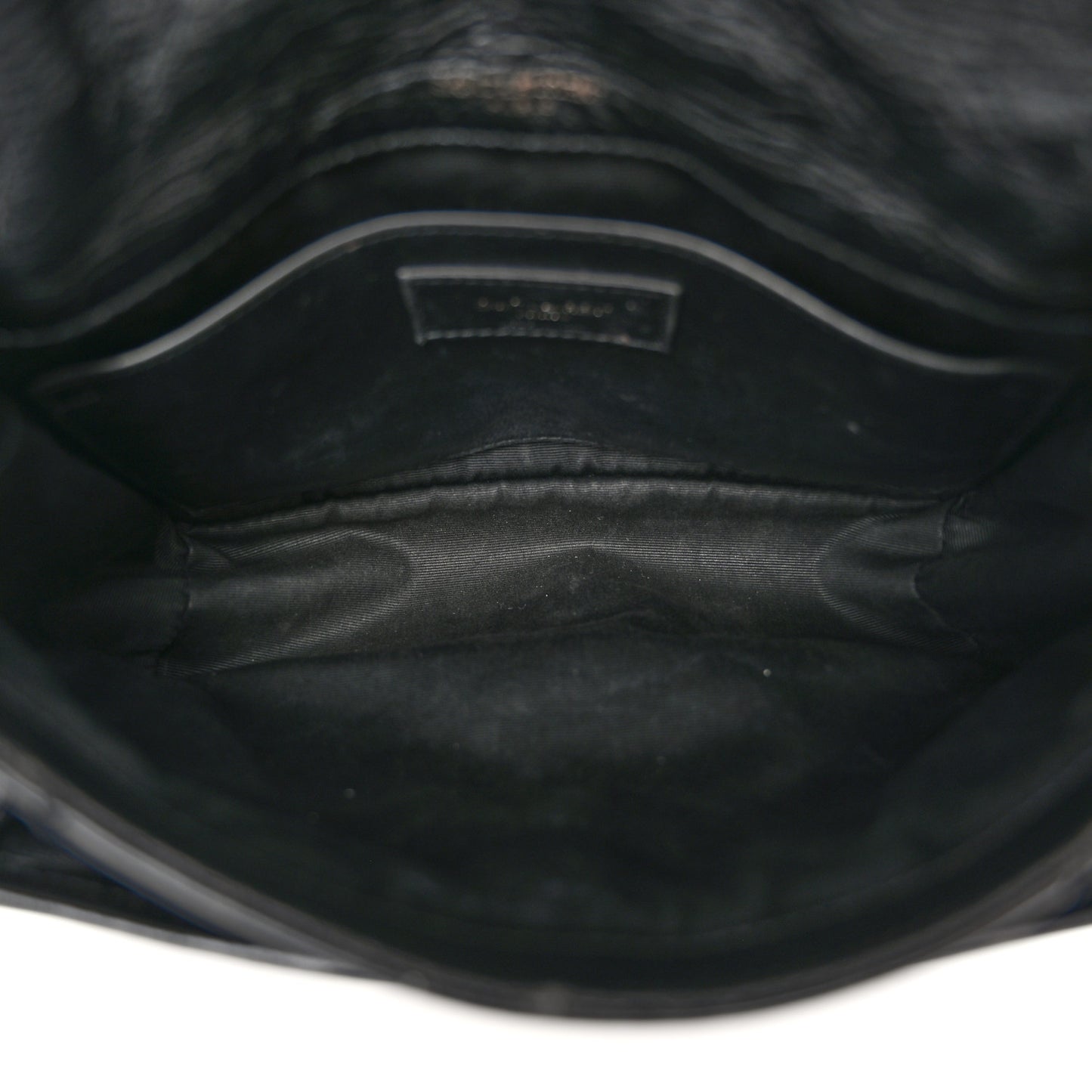 Crinkled Calfskin Matelasse Monogram Baby Niki Chain Satchel Black