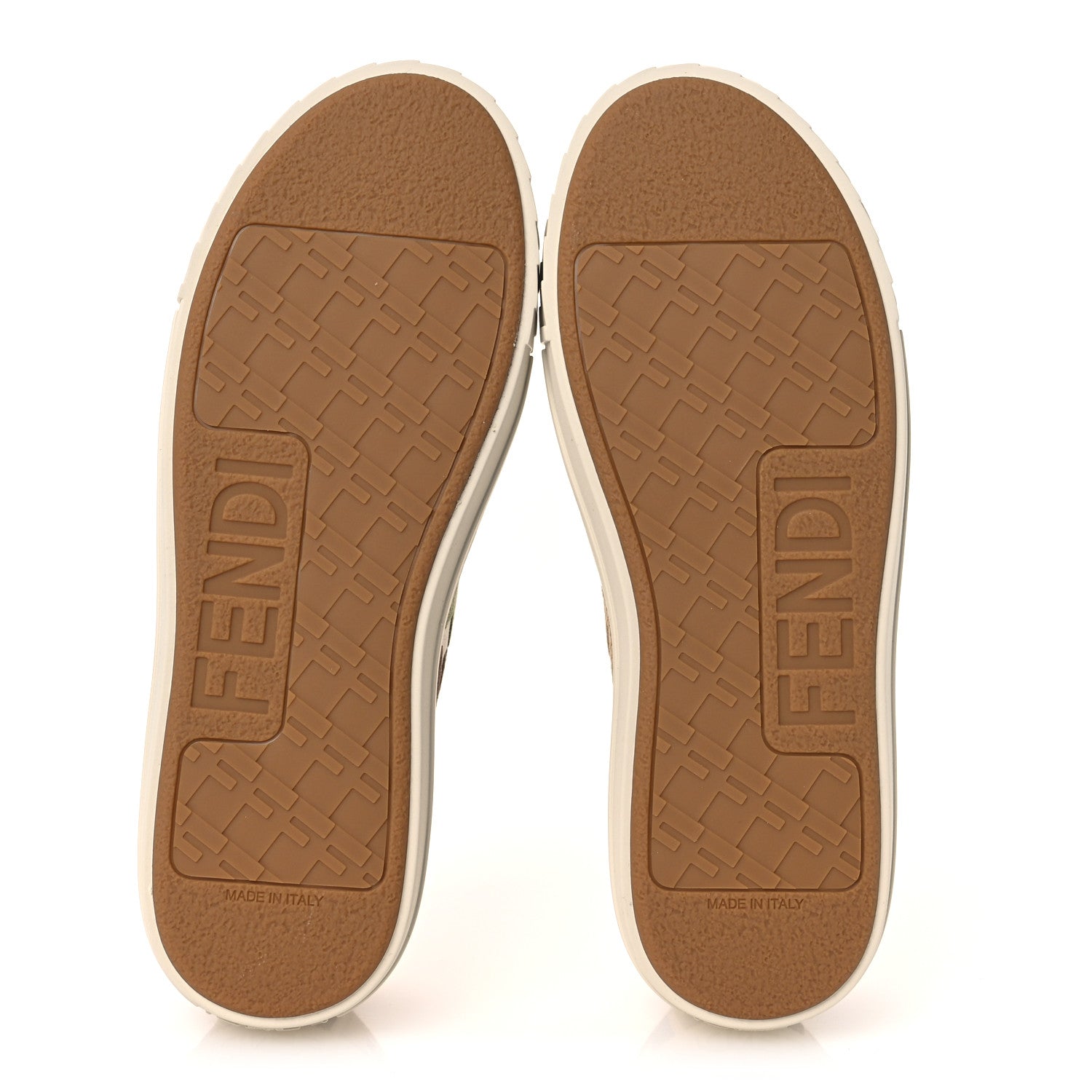Fendi Kuban Canvas FF Womens Domino Low Top Sneakers 37 Grezzo