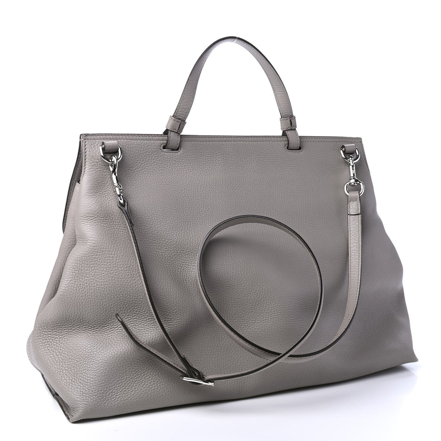 Cellarius Calfskin Large Bamboo Daily Top Handle Bag Storm Grey