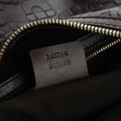 Gucci Calfskin Horsebit Embossed Glam Hobo Burgundy 7 of 7