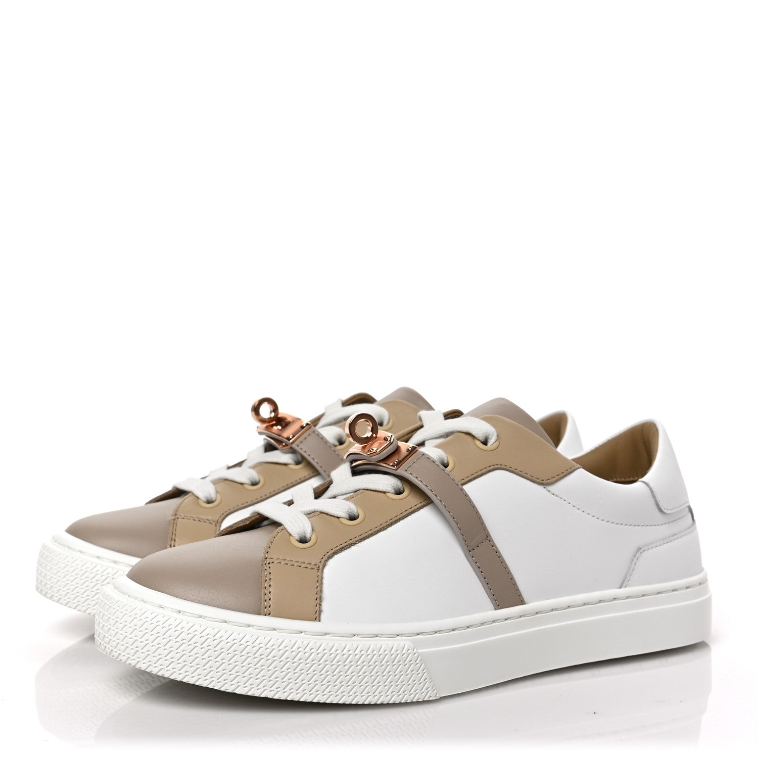 Hermes Calfskin Day Sneakers 36.5 Multicolor White 3 of 9